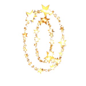 金色の星のゼロの文字